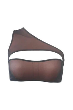 Hamade Activewear Mesh One Shoulder Top - Black/Sand -Rad Store 046254458574 Z0hkTYBXfcVGKjdhuHx3a1XF4BBK1YjtctAgnSXa