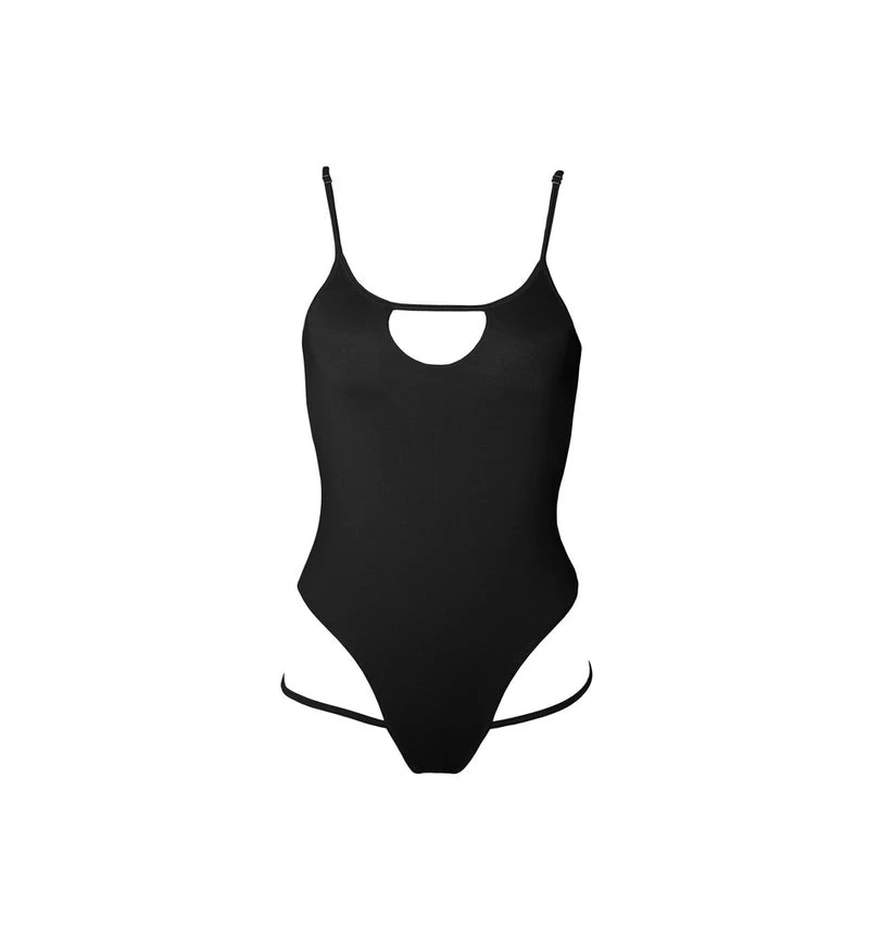Hamade Activewear Hollow Front Bodysuit - Black 6 Hamade Activewear Hollow Front Bodysuit - Black - Image 4