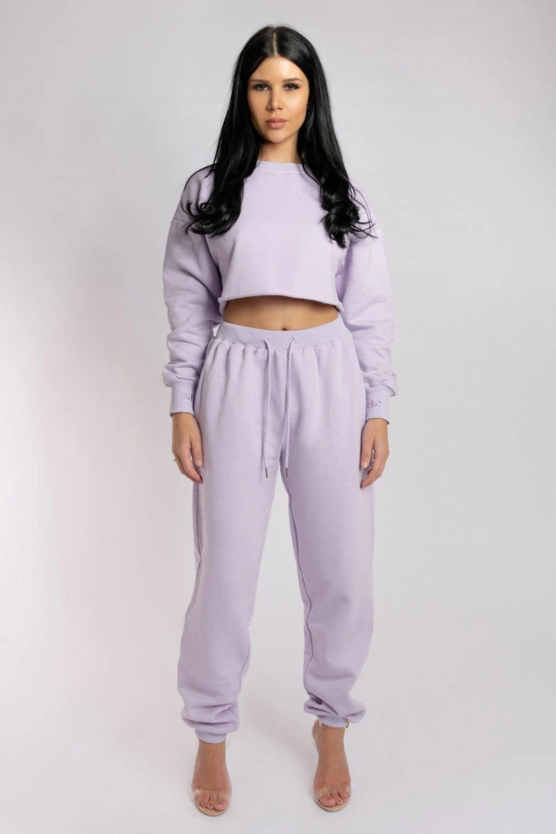 CXIX Oversized Cropped Jumper - Lilac 9 CXIX Oversized Cropped Jumper - Lilac - Image 7
