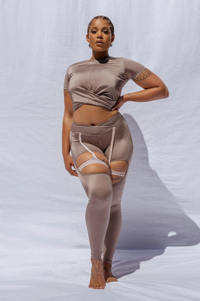 CXIX Confession Garter Leggings - Bronzed 8 CXIX Confession Garter Leggings - Bronzed - Image 6