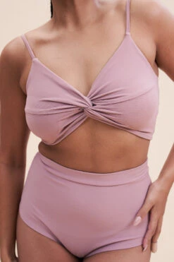 Lunalae High Waist Shorts - Ribbed Blush Taupe -Rad Store 221011 LunaLae 03 0144