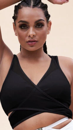 Lunalae Fiona Crossover Wrap Top - Black Mesh 12 Lunalae Fiona Crossover Wrap Top - Black Mesh -Rad Store 221011 LunaLae 25 1066