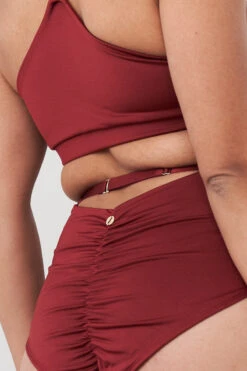 Lunalae Hannah High Waist Bottoms - Recycled Burgundy 11 Lunalae Hannah High Waist Bottoms - Recycled Burgundy -Rad Store 221011 LunaLae 48 1950 1