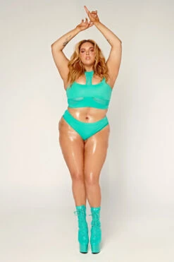 CXIX Dollhaus Choker Top - Aqua -Rad Store 23 01 03CXIX 15291