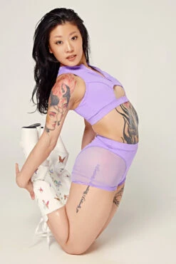 CXIX Dollhaus Mesh Biker Shorts - Purple -Rad Store 23 01 03CXIX 9621