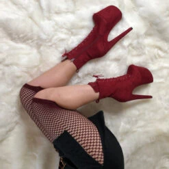Hella Heels BabyDoll 8inch Boots - Dark Red 17 Hella Heels BabyDoll 8inch Boots - Dark Red -Rad Store BD Dark Red 8 inch 3