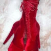 Hella Heels BabyDoll Velvet 7inch Boots - Bad Blood 1 Hella Heels BabyDoll Velvet 7inch Boots - Bad Blood -Rad Store BabyDollVelvet7inchBoots BadBlood2