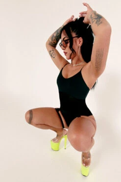 CXIX Baddies Garter Bodysuit - Onyx -Rad Store BaddiesGarterBodysuitBlackWideAngle3