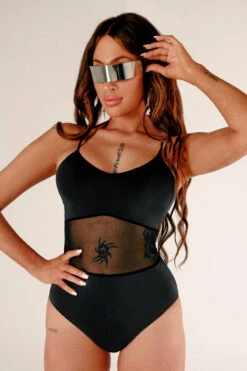 CXIX Baddies Bodysuit - Onyx -Rad Store BaddiesMeshBodysuitBlackStyled