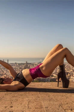 Dragonfly Betty High-Waisted Shorts - Velvet Ruby -Rad Store Bety ruby