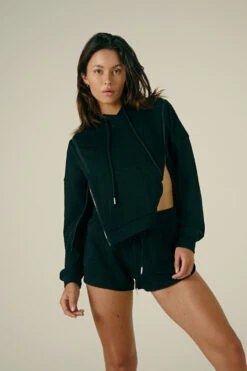 CXIX Droptop Zip Hoodie- Black -Rad Store Black Zip Jumper Baddies Loungewear Creatures of XIX 1