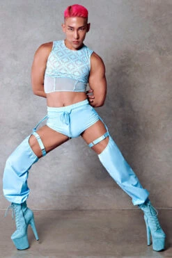 CXIX 119 Chaps - Blue 11 CXIX 119 Chaps - Blue -Rad Store Blue monogram corset streetwear dancewear CXIX 1