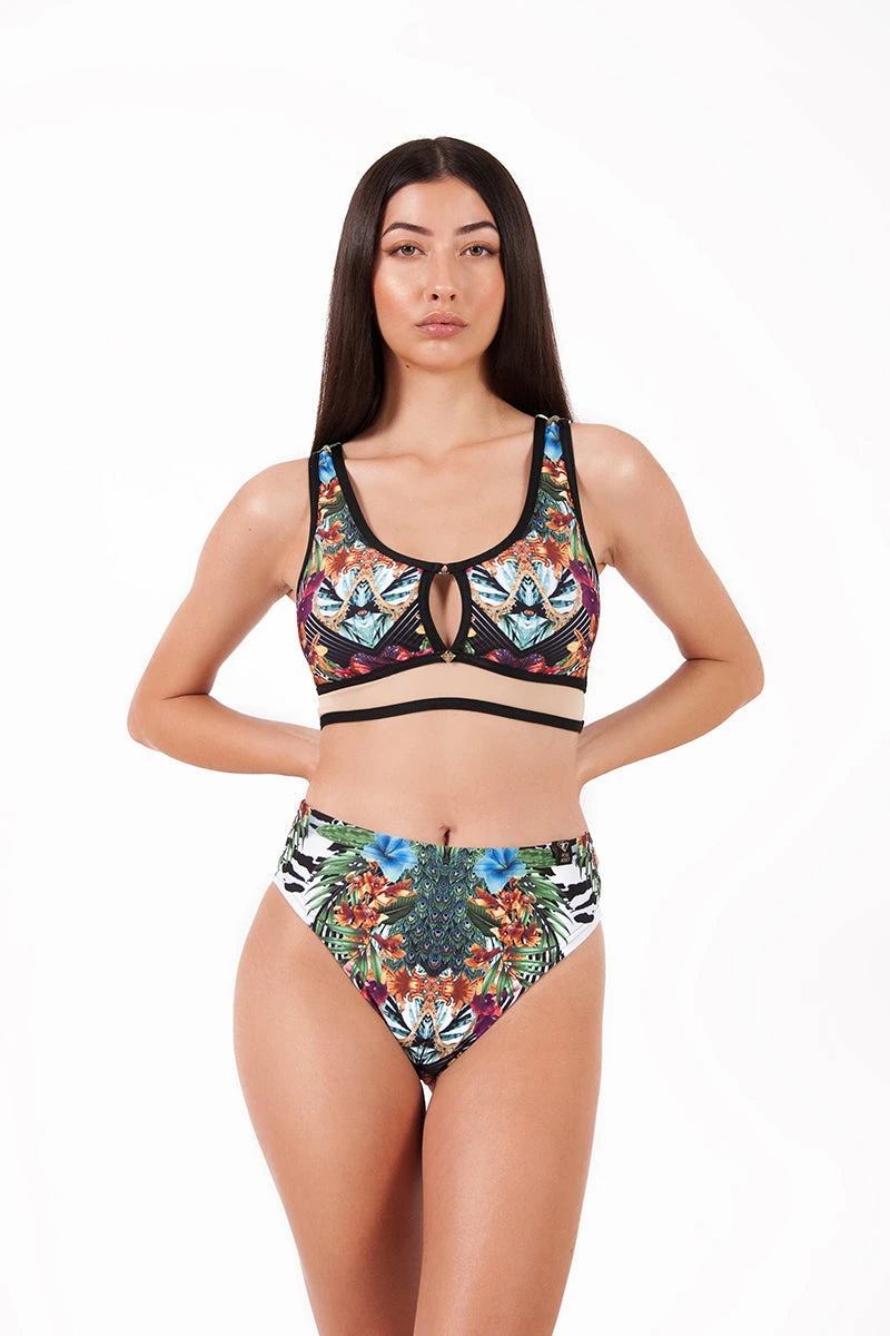 Pole Addict Mona High Leg Bottoms - Jungle 3 Pole Addict Mona High Leg Bottoms - Jungle