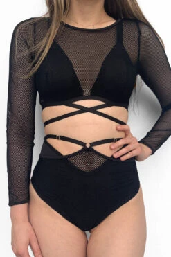 Lunalae Claire Cut Out High Waisted Bottoms - Recycled Black Mesh 10 Lunalae Claire Cut Out High Waisted Bottoms - Recycled Black Mesh -Rad Store Drop4Wholesale MeshRelease