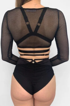 Lunalae Claire Cut Out High Waisted Bottoms - Recycled Black Mesh 11 Lunalae Claire Cut Out High Waisted Bottoms - Recycled Black Mesh -Rad Store Drop4Wholesale MeshRelease FullBack
