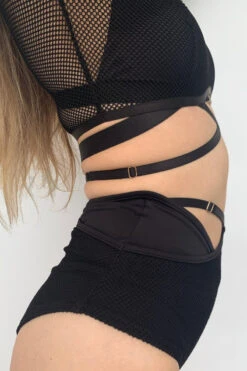 Lunalae Claire Cut Out High Waisted Bottoms - Recycled Black Mesh 9 Lunalae Claire Cut Out High Waisted Bottoms - Recycled Black Mesh -Rad Store Drop4Wholesale MeshRelease side