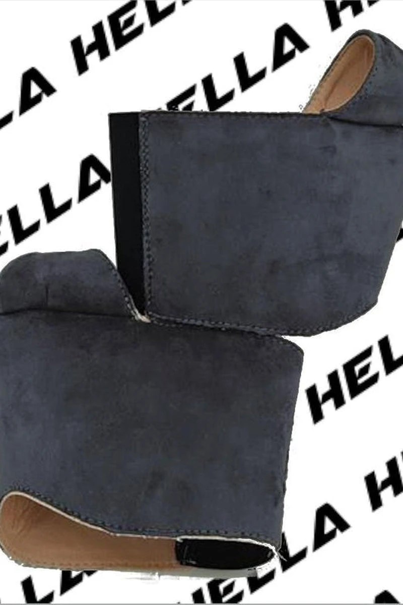 Hella Heels Classique Shoe Protector - Dark Grey Faux Suede 3 Hella Heels Classique Shoe Protector - Dark Grey Faux Suede