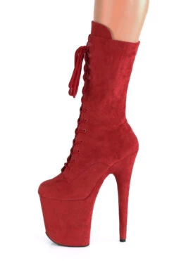Pleaser USA Flamingo-1050FS Faux Suede 8inch Pleaser Boots - Red -Rad Store FLAMINGO 1050FS RFS M05adjusted