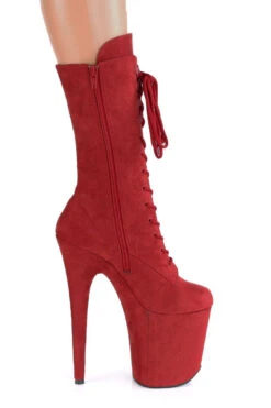 Pleaser USA Flamingo-1050FS Faux Suede 8inch Pleaser Boots - Red -Rad Store FLAMINGO 1050FS RFS M13adjusted