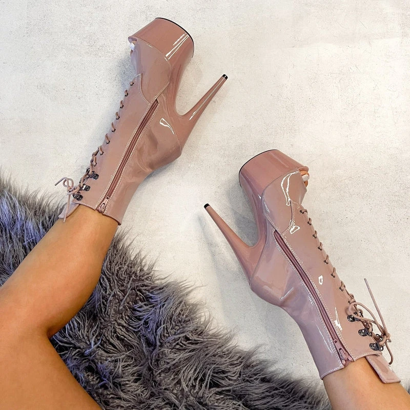 Hella Heels LipKit Open Toe 7inch Boots - Boujee 8 Hella Heels LipKit Open Toe 7inch Boots - Boujee - Image 6