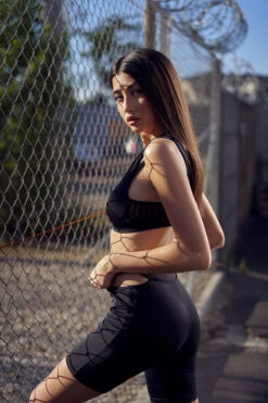 Hamade Activewear O-Ring Cycling Shorts - Black -Rad Store HighNeckMeshStripeTop4 7d465fb3 4040 4cb1 9f6d b56f1e81cb4d