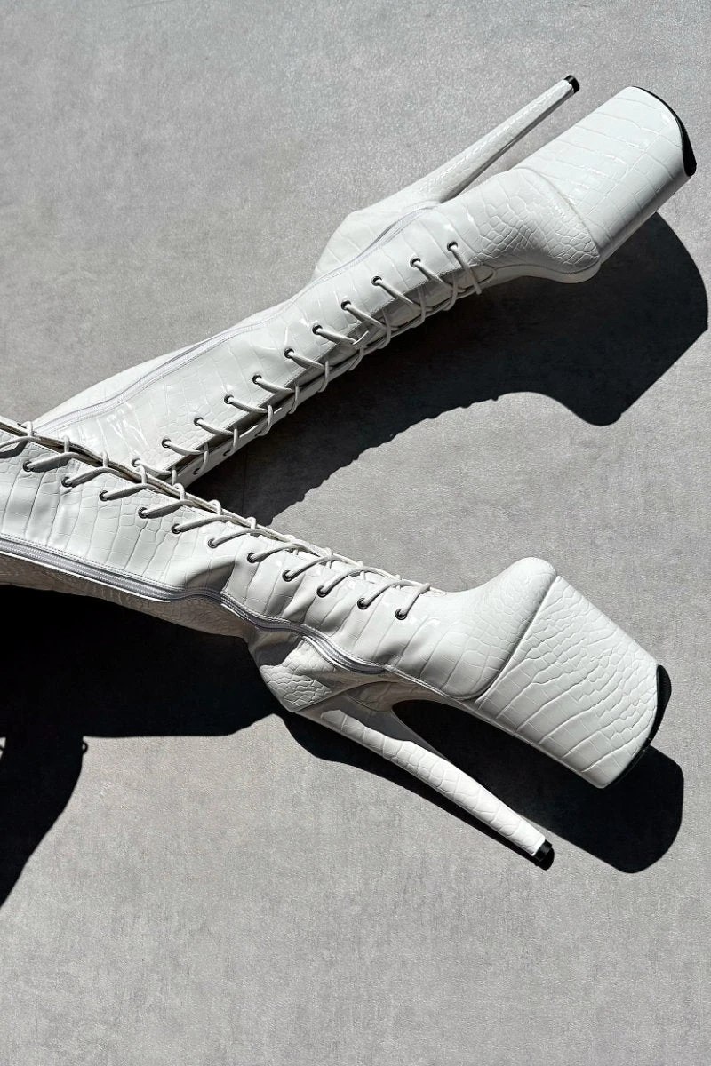 Hella Heels Ghosted Knee High Boots - 8inch 5 Hella Heels Ghosted Knee High Boots - 8inch - Image 3