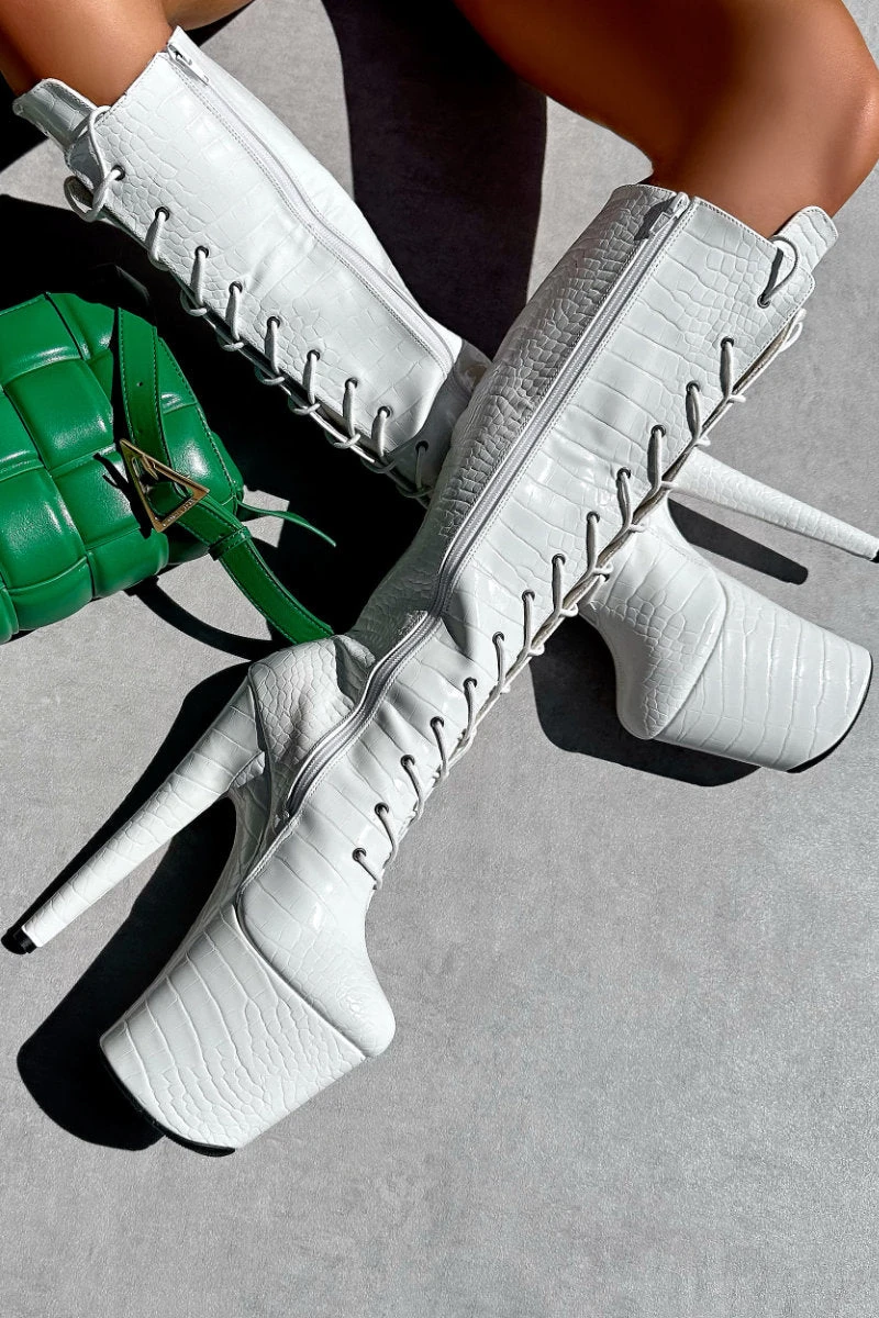 Hella Heels Ghosted Knee High Boots - 8inch 6 Hella Heels Ghosted Knee High Boots - 8inch - Image 4