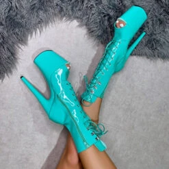 Hella Heels LipKit Open Toe 8inch Boots - Minted -Rad Store IMG 0598 2d9474f1 a611 4b04 83e9 d034341ead37