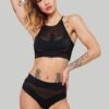 CXIX I S I S High Waisted Bottoms - Black With Black Mesh -Rad Store IMG 4159 c571ec2c 6ba3 4c5d a6d8 c1f3192a8284