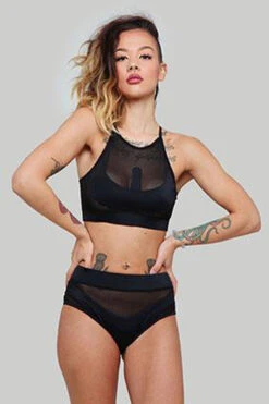 CXIX I S I S High Waisted Bottoms - Black With Black Mesh -Rad Store IMG 4172 d4c39c0e a4de 47c9 9c24 3c2dffb99252