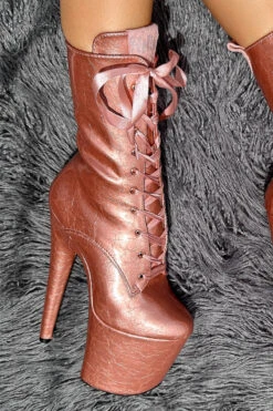 Hella Heels 8inch Ankle Boots - Rose Gold 7 Hella Heels 8inch Ankle Boots - Rose Gold -Rad Store IMG 4752