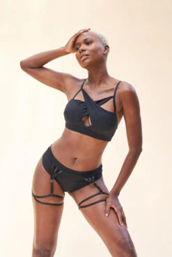 Lunalae Olivia Low Waist Garter Shorts - Recycled Black -Rad Store LunaLae 23 1224 1