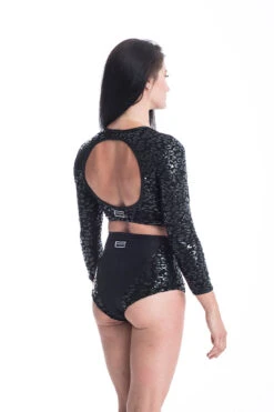 Paradise Chick Superhero Series Ultra Grip Crop Top - Black Leopard -Rad Store MG 1713 copy