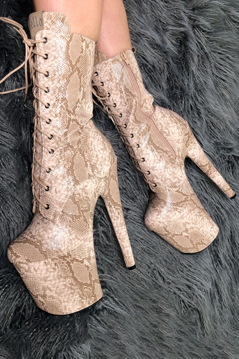 Hella Heels Milksnake Boots - 8inch 3 Hella Heels Milksnake Boots - 8inch