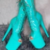 Hella Heels LipKit Open Toe 8inch Boots - Minted -Rad Store Minted8InchOpenToeFront