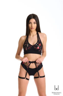 Bandurska Miruna Suspender Accessory - Red Floral -Rad Store Miruna2