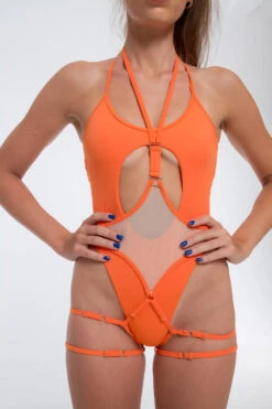 Nona Perkasa Queen Of The Night Body Garter - Salmon/Sand 9 Nona Perkasa Queen Of The Night Body Garter - Salmon/Sand -Rad Store QOTNGarterSalmon01