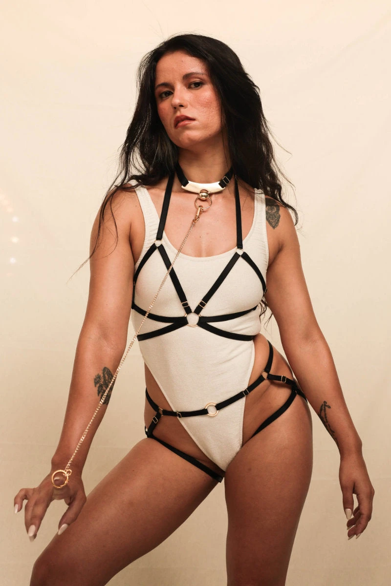 Rolling Choker Harness - Black 4 Rolling Choker Harness - Black - Image 2