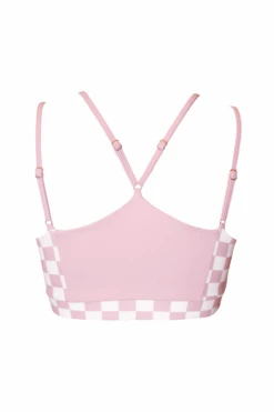 Hamade Activewear Heart Cut Out Top - Checkered Light Pink -Rad Store SS23 06 1