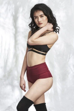 Lunalae High Waist Shorts - Wine 12 Lunalae High Waist Shorts - Wine -Rad Store Shot 20 009