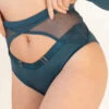 Tatiana Activewear Xena Shorts - Teal -Rad Store Tatiana Active Xena Teal Cut Out Halter Neck Mesh Pole Wear Set 8502
