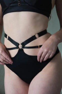 Tatiana Activewear Harley Shorts - Matte Black -Rad Store TatianaActive HarleyLowCutCrossBackSupportivePoleWearSetwithCutOuts 2622