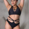 Tatiana Activewear Harley Top - Matte Black -Rad Store TatianaActive HarleyLowCutCrossBackSupportivePoleWearSetwithCutOuts 3275