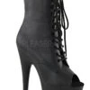 Pleaser USA Adore-1021 7inch Pleaser Peep Toe Boots - Matte Black