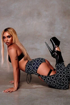 CXIX 119 Chaps - Black Print 16 CXIX 119 Chaps - Black Print -Rad Store chaps CXIX black monogram dancewear streetwear