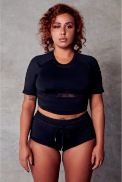 CXIX 119 Statement Crop Tee - Black -Rad Store cropped top CXIX 119 fashion poledance