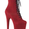 Pleaser USA Flamingo-1020FS Faux Suede 8inch Pleaser Boots - Red -Rad Store flamingo 1020fs rfs
