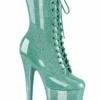 Pleaser USA Flamingo-1040GP 8inch Pleaser Boots - Aqua Glitter -Rad Store flamingo 1040gp aqg