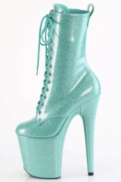Pleaser USA Flamingo-1040GP 8inch Pleaser Boots - Aqua Glitter -Rad Store flamingo 1040gp aqg m05