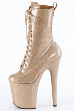 Pleaser USA Flamingo-1040GP 8inch Pleaser Boots - Gold Glitter -Rad Store flamingo 1040gp gg m05